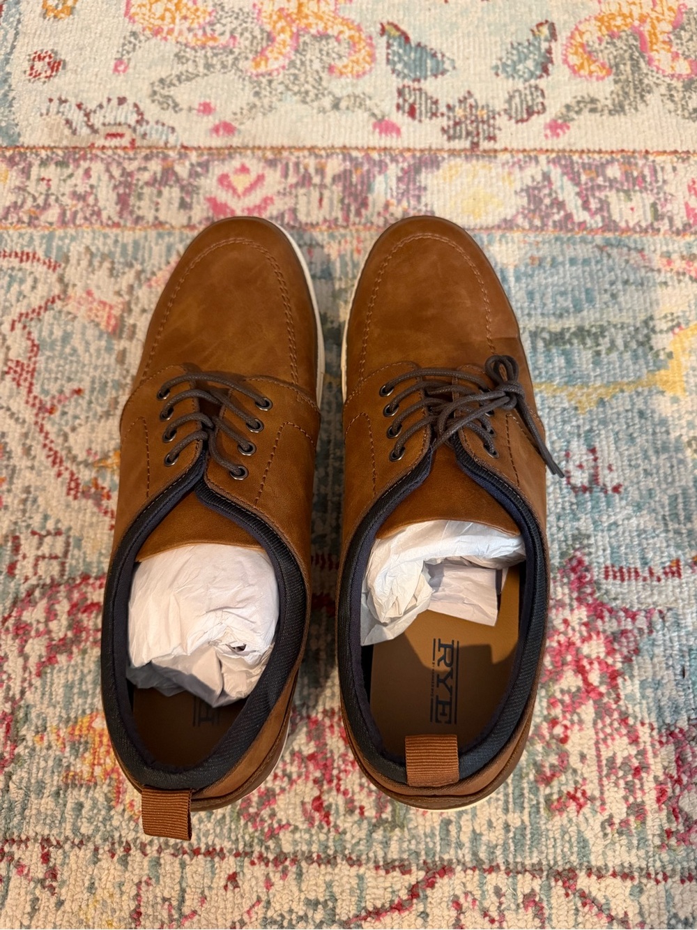 Rye Cognac Suede Derby Lace-Up Shoes NEVER WORN. NWOT